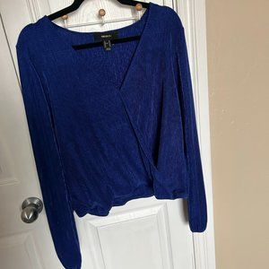 F21+ V neck wrap front blouse